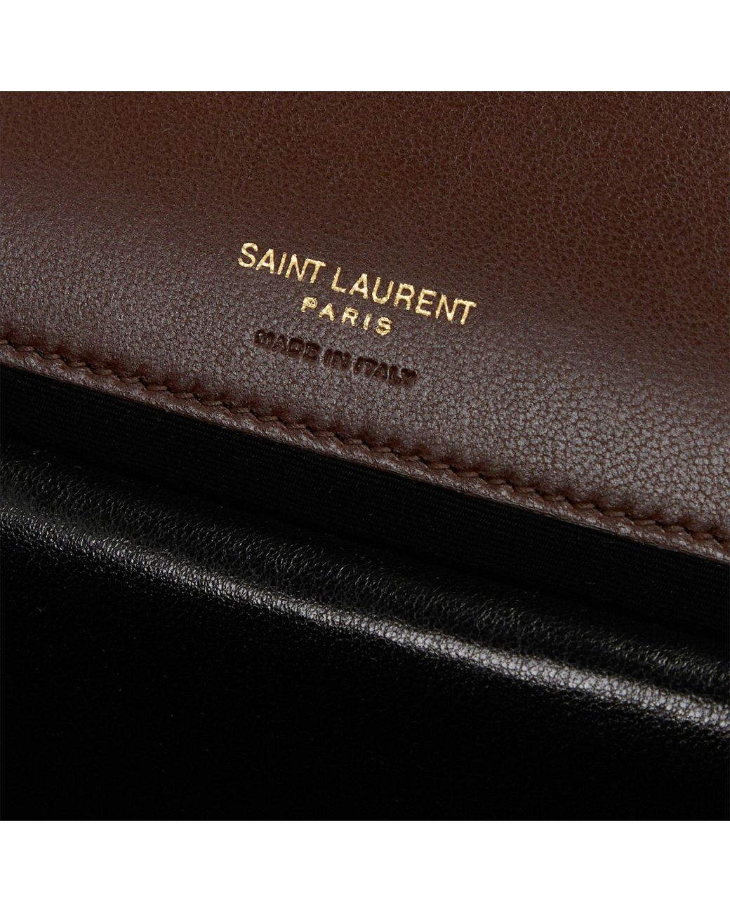 Saint Laurent Brown V-Quilted Leather Handbag
