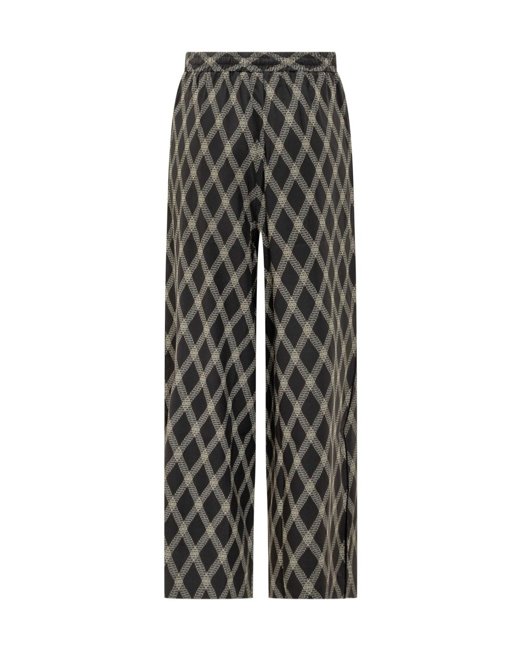 Pierre Louis Mascia Gray Diamond-Pattern Drawstring Trousers