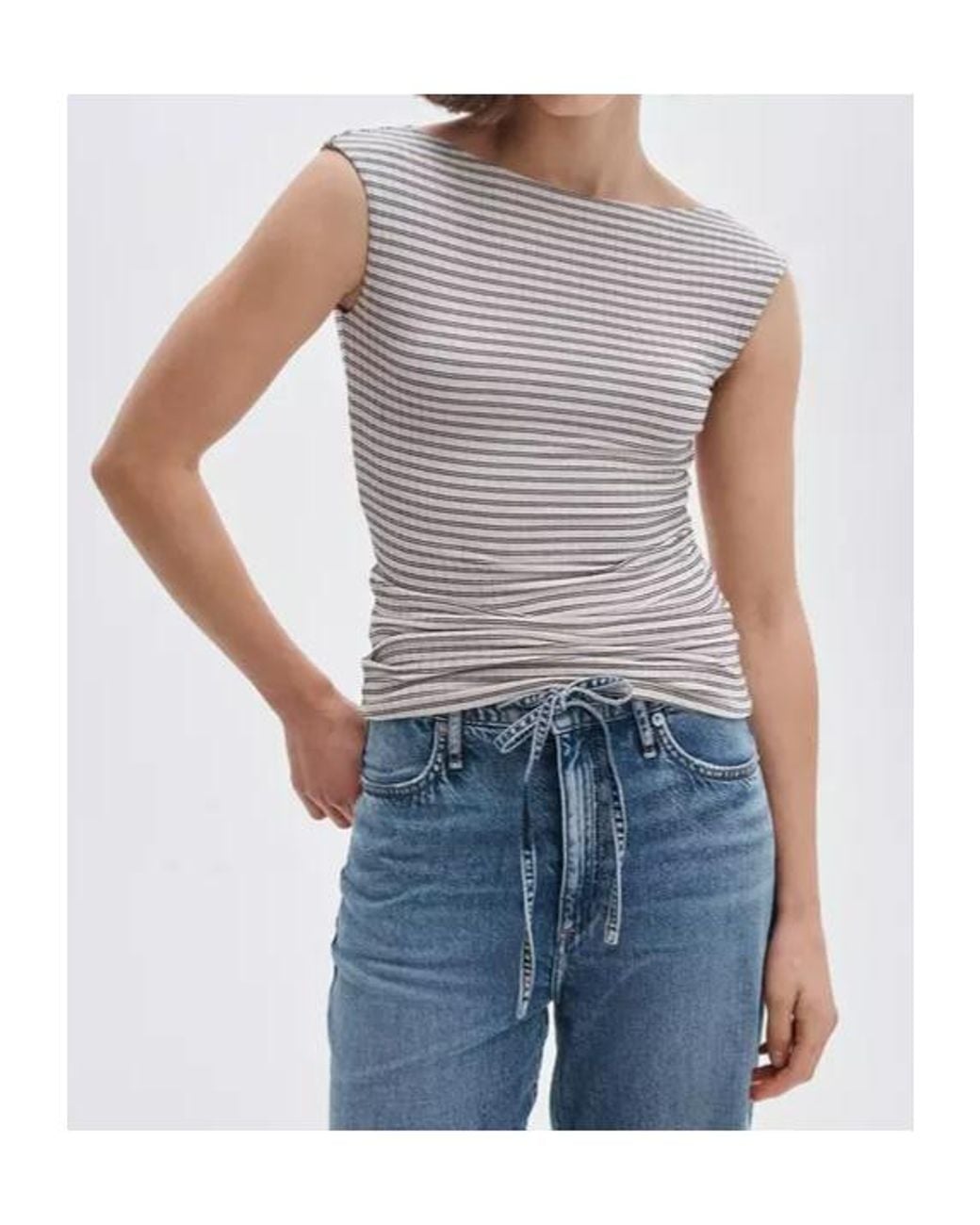 Rag & Bone Gray Striped T-Shirt