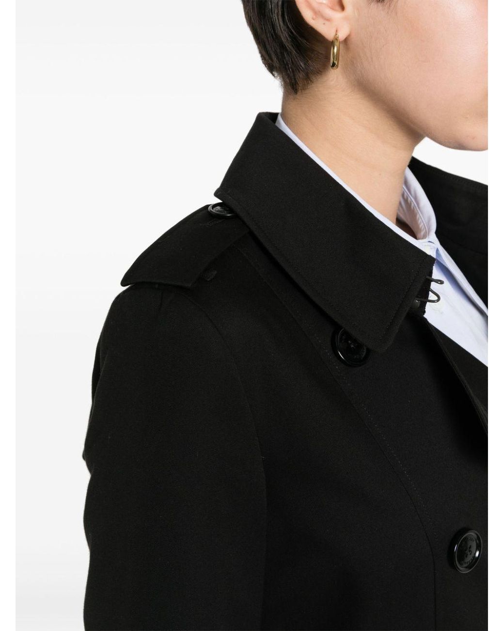 Burberry Black Double Breasted Belted Trench Coat