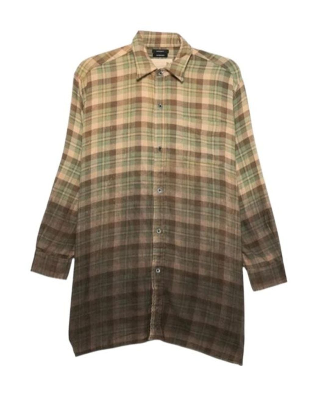 R13 Multicolor Check Print Distressed Effect Shirt