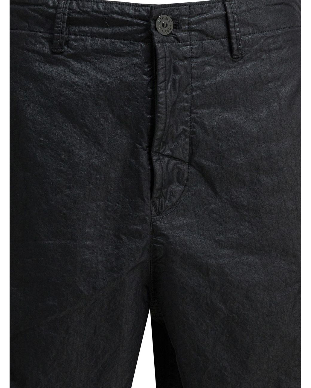 Stone Island Black Logo Patch Cargo Shorts for men