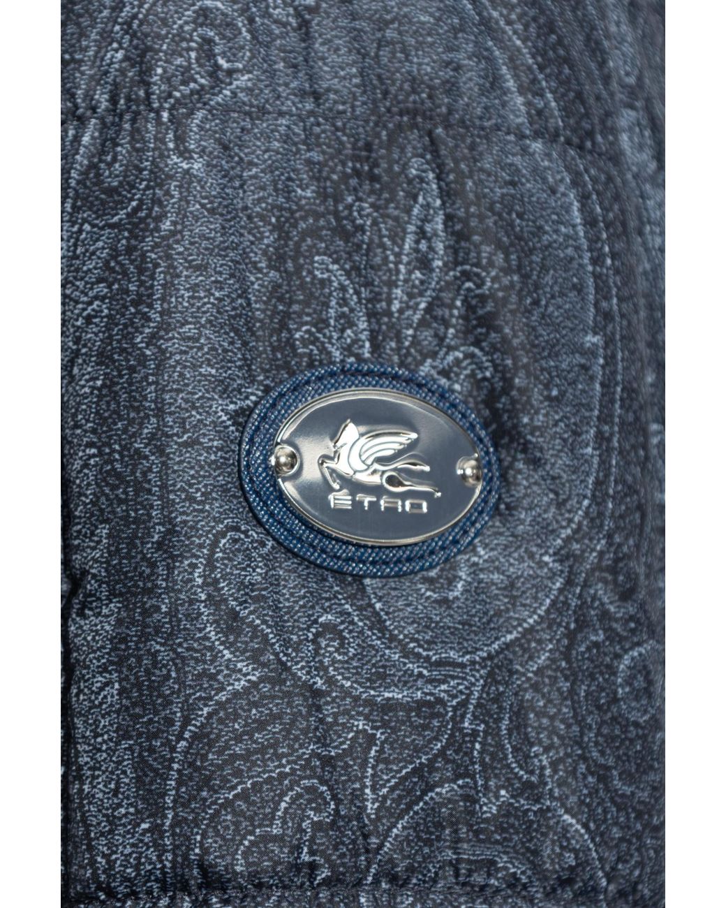 Etro Blue Grosgrain Quilted Overshirt for men