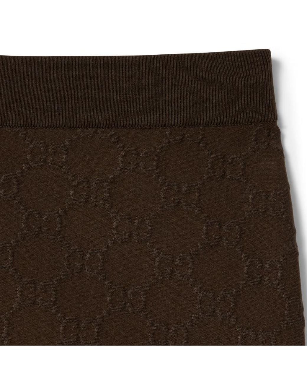 Gucci Brown Gg Jersey Jacquard Leggings