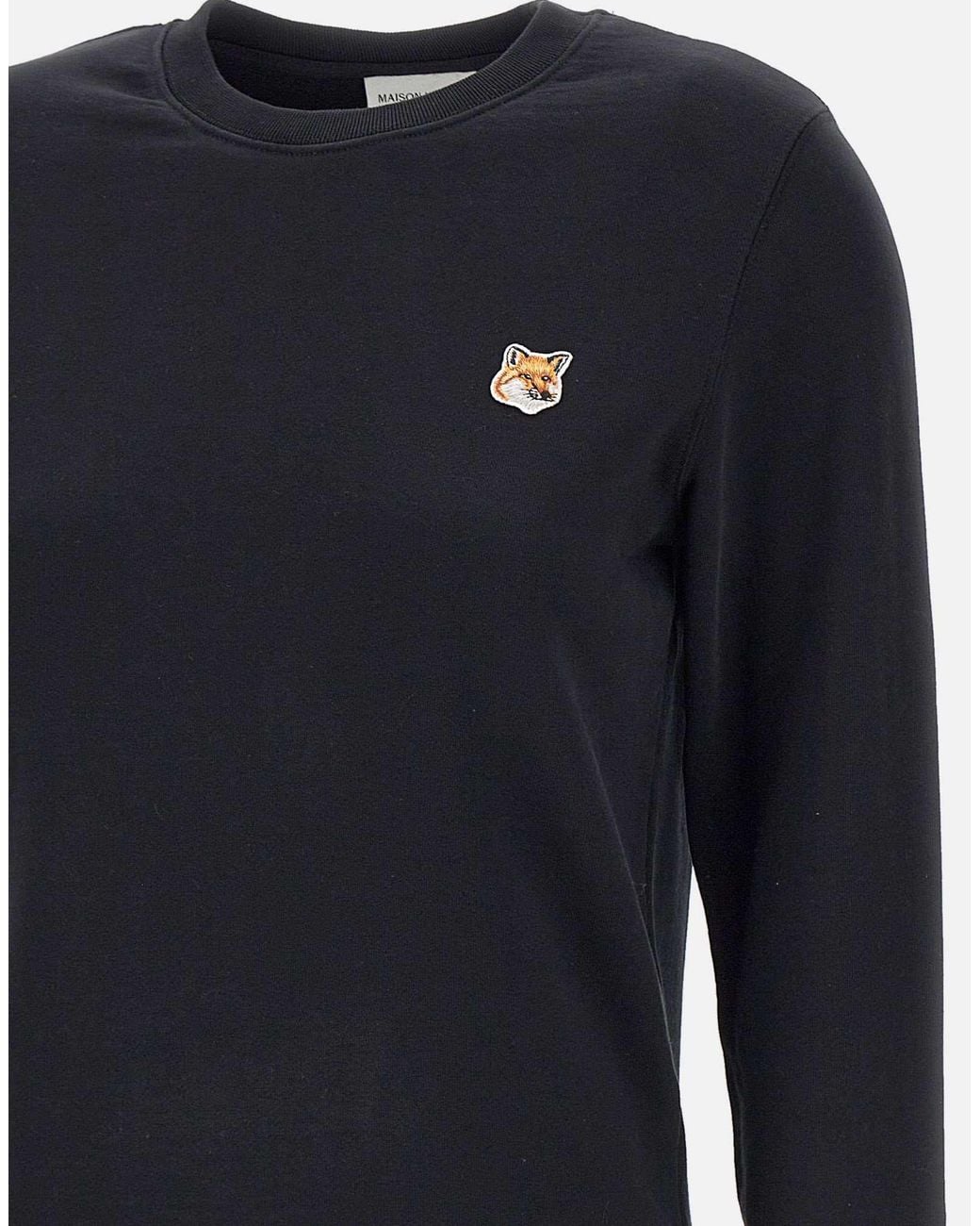 Maison Kitsuné Black Maison Kitsuné Fox Head Patch Crewneck Sweatshirt