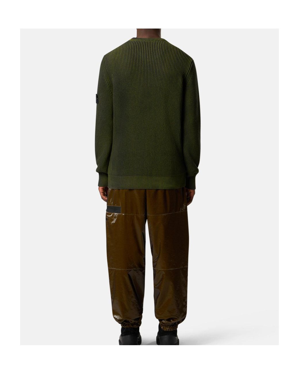 Stone Island Green Logo Patch Knitted Jumper for men