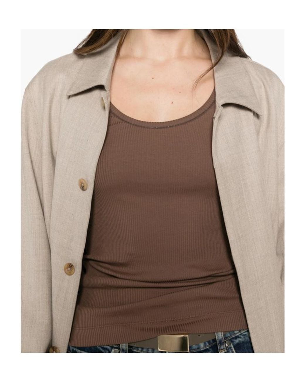 Brunello Cucinelli Brown Sleeveless Top
