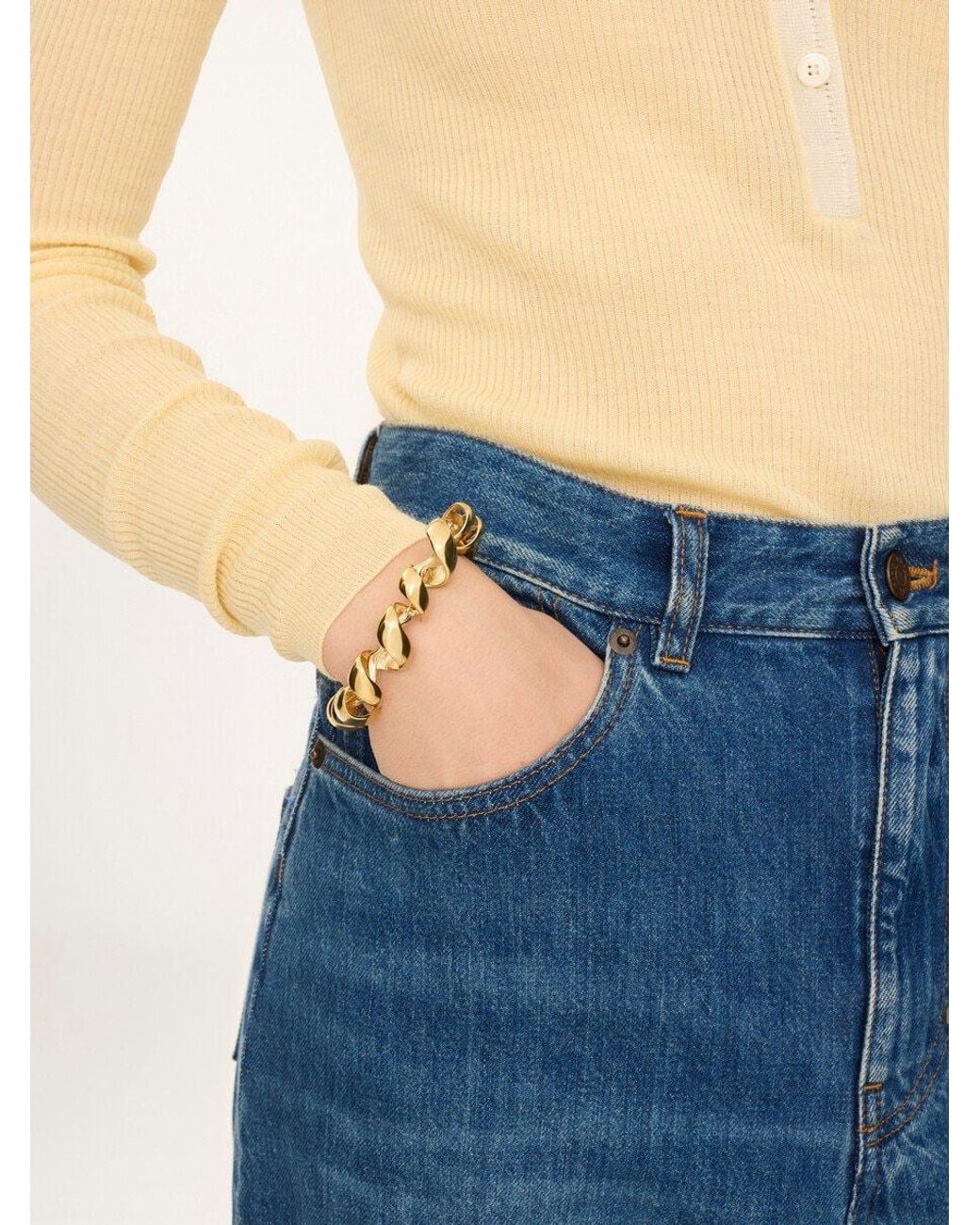 Chloé Metallic Chloé Spiral Chain Bracelet