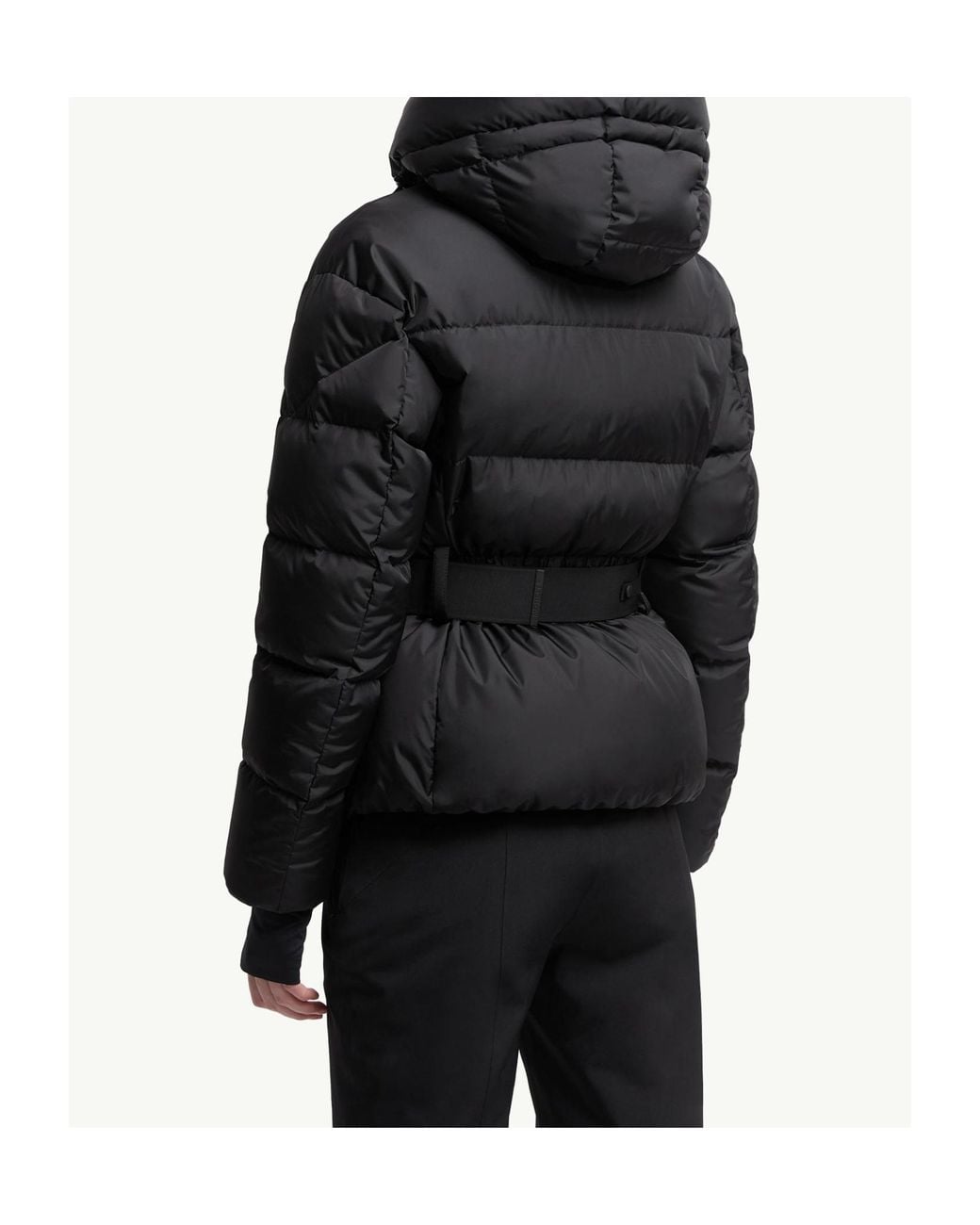 Moncler Black Grenoble Belted Hooded Down Jacket