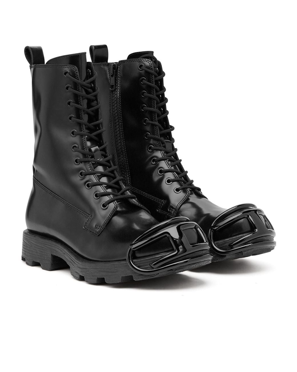 DIESEL Black D-Hammer Lace-Up Boots for men