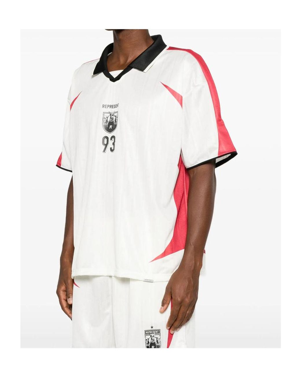 Represent White Spike Graphic Printed Football T-Shirt for men