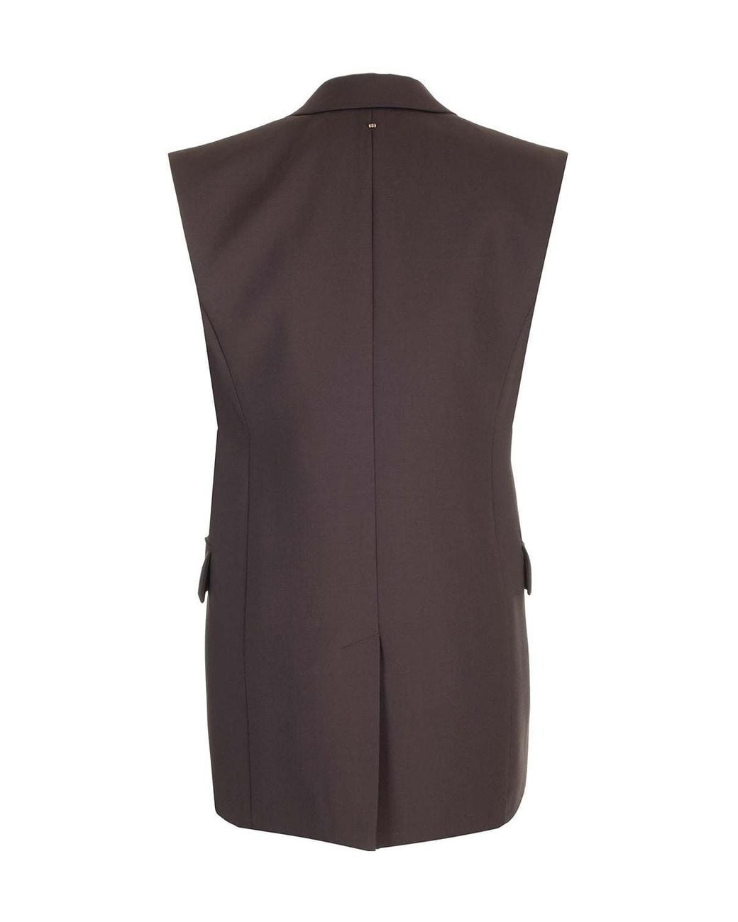 Sportmax Brown Single-Breasted Sleeveless Gilet
