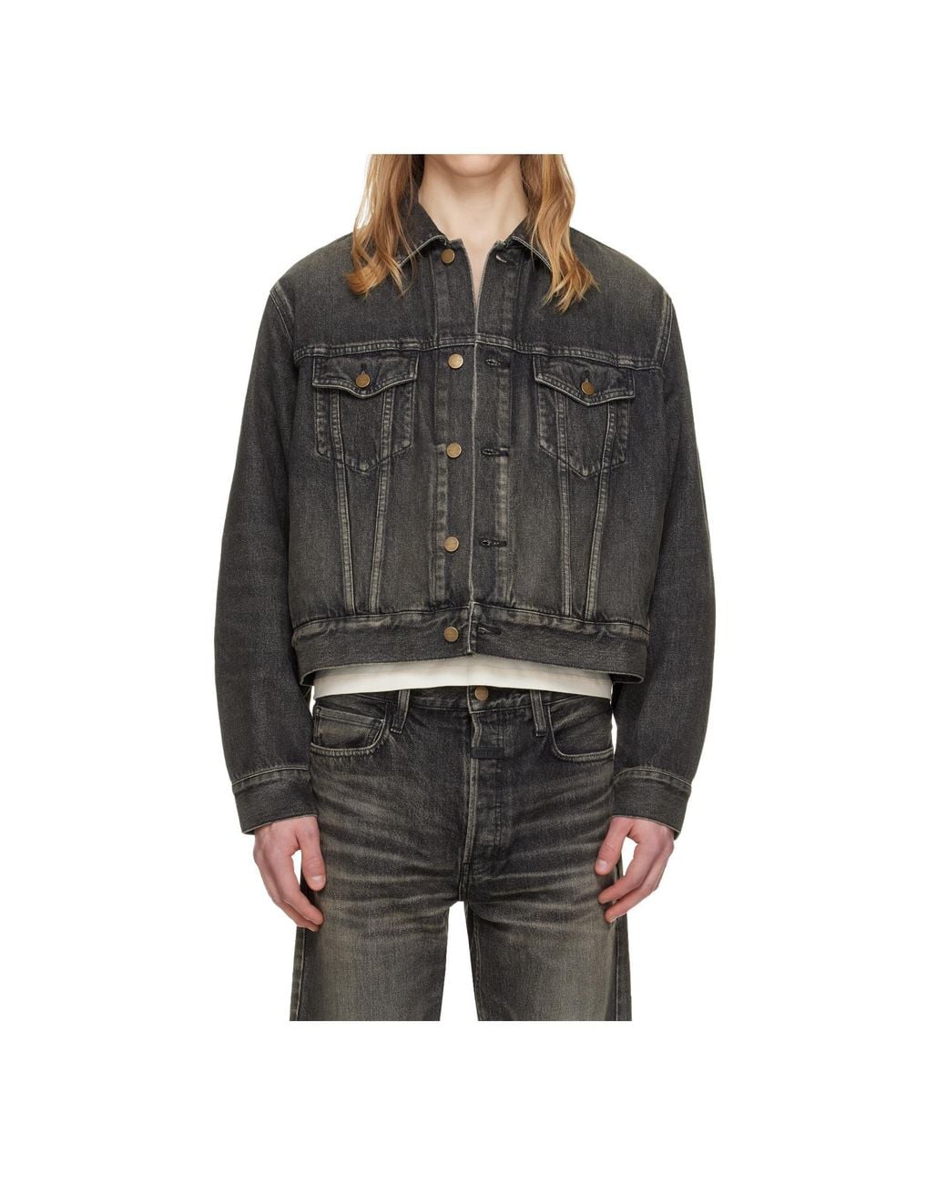Fear Of God Gray Long Sleeve Denim Jacket for men