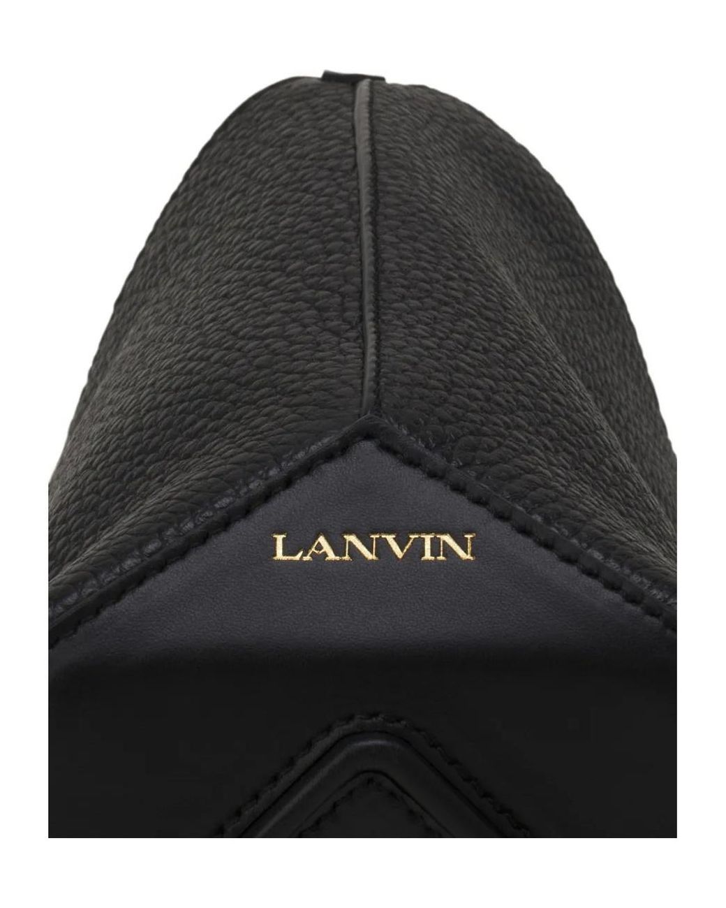 Lanvin Black Studded Drawstring Crossbody Bag