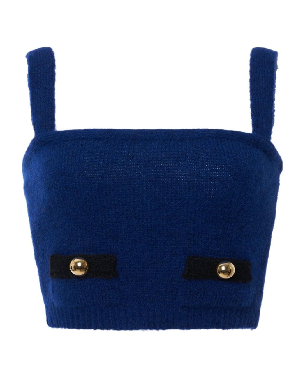 Alessandra Rich Blue Knitted Tank Top
