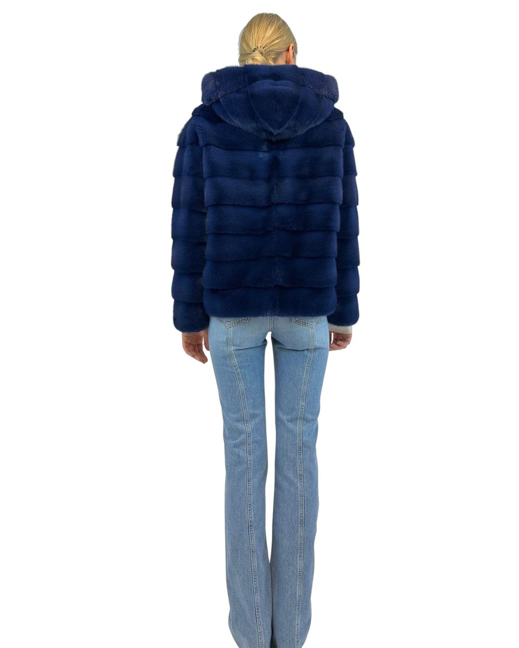 Liska Blue Hooded Fur