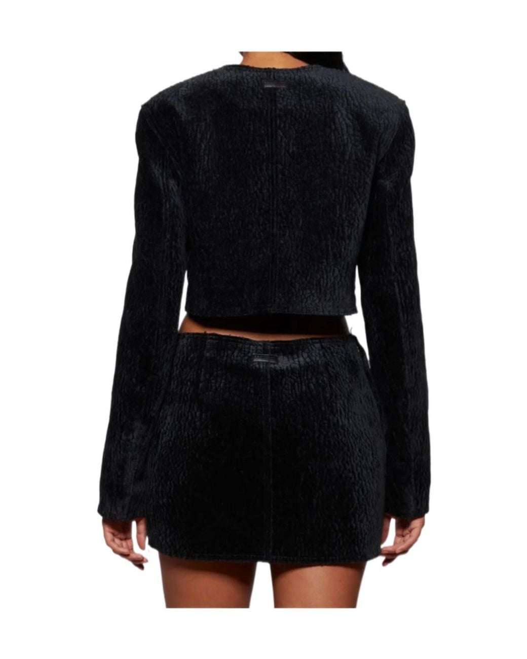 Alexander Wang Black Velvet Cropped Jacket