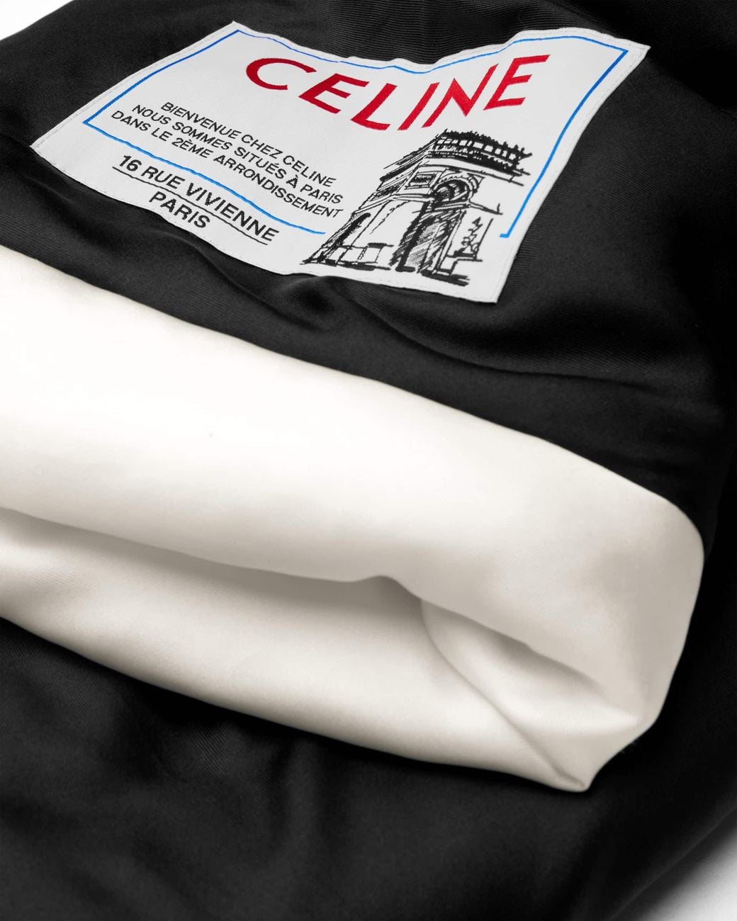 Céline Black Padded Tubular Silk Stole