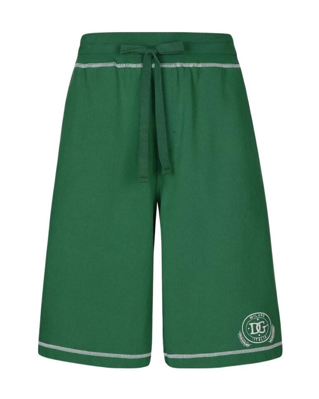 Dolce & Gabbana Green Logo Printed Bermuda Shorts for men