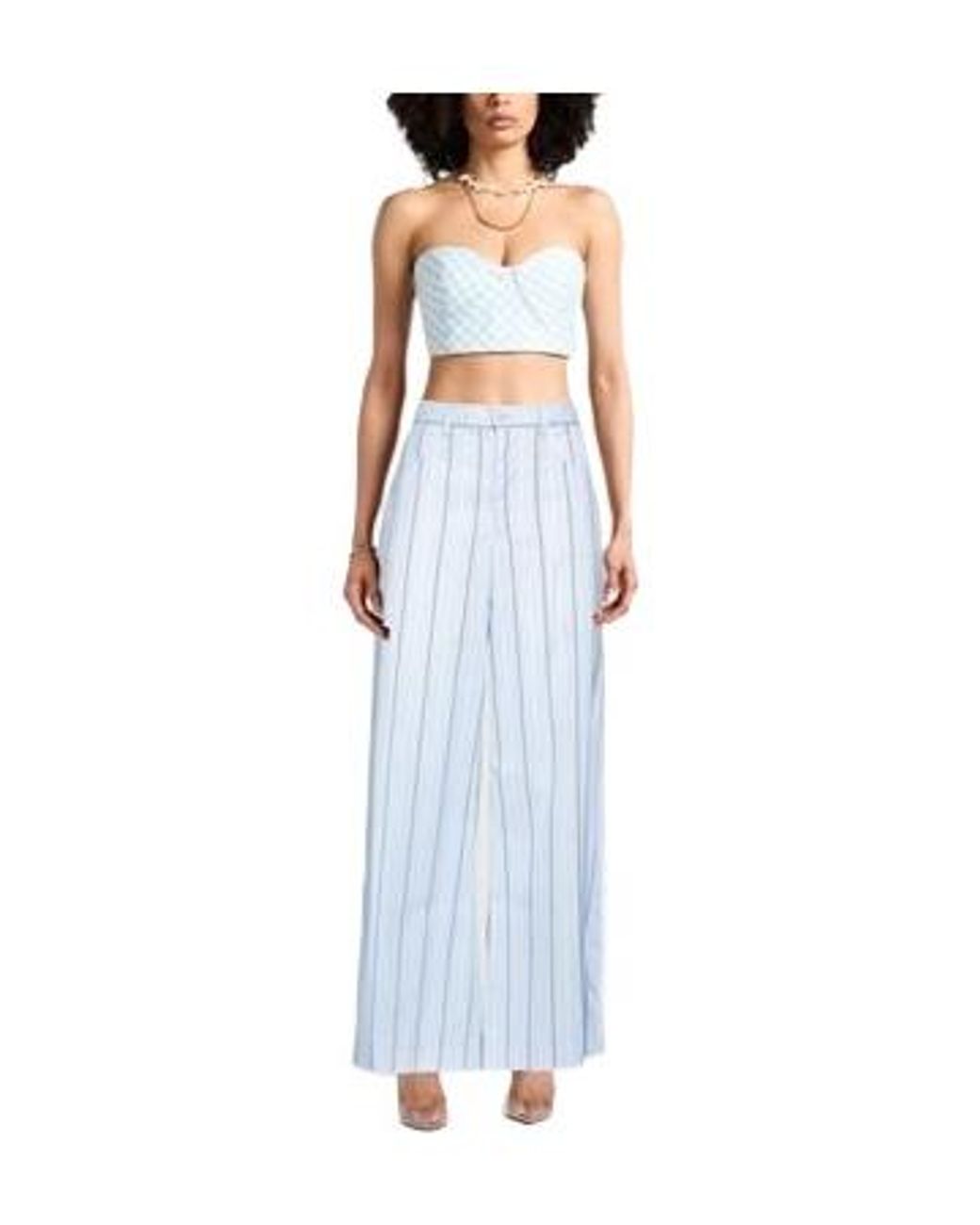 Marni Blue Loose Striped Trousers