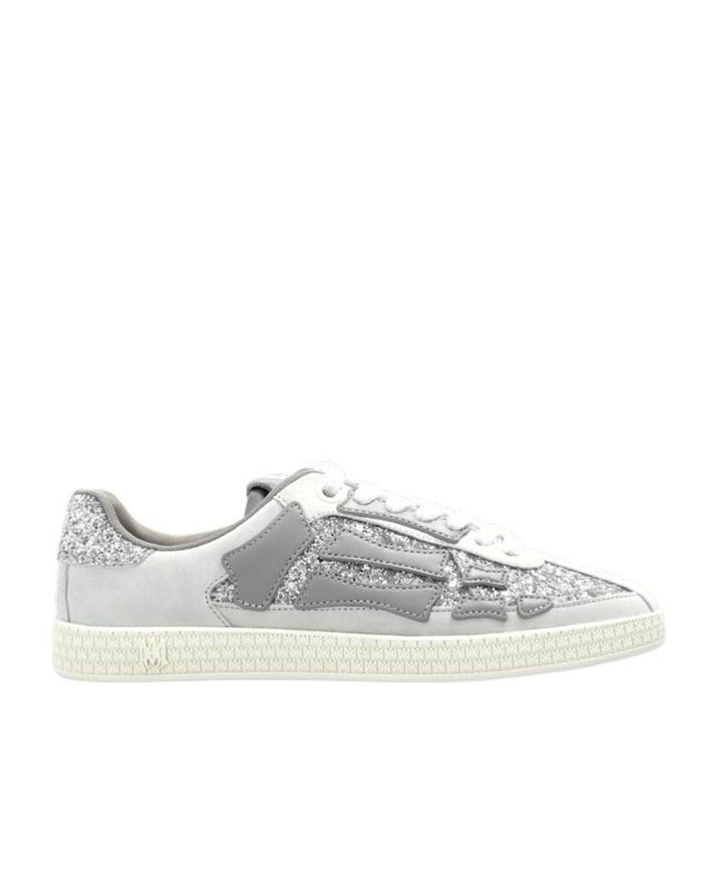 Amiri White Pacific Bones Glitter Low-Top Sneakers