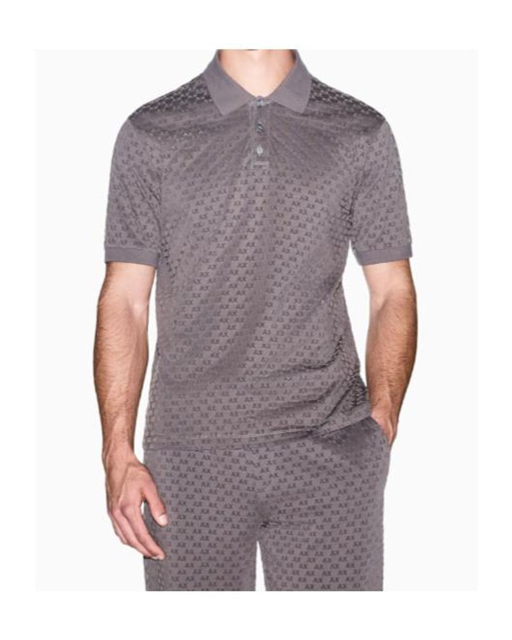 ARMANI EXCHANGE Gray Regular Fit Polo Shirt for men