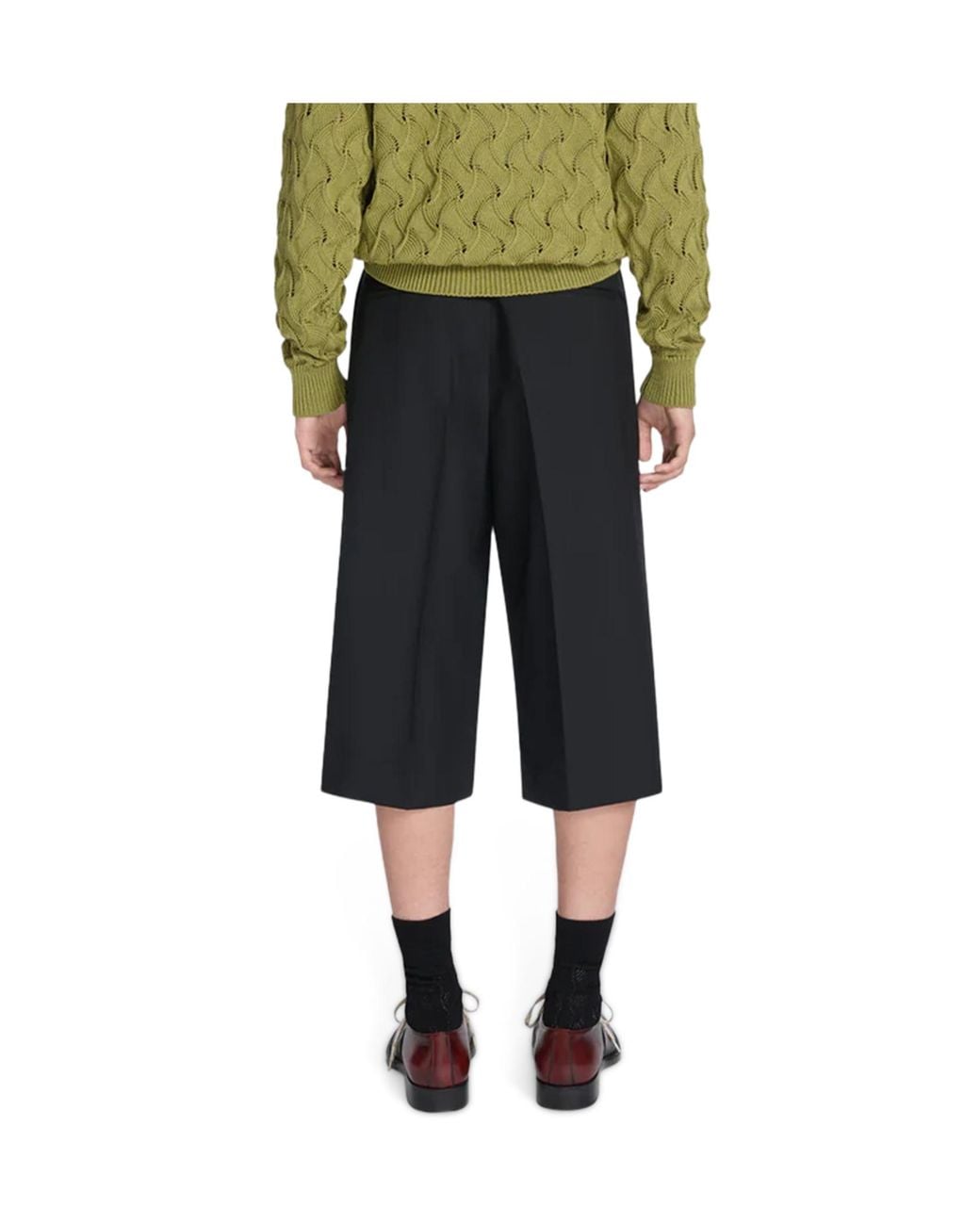 Dries Van Noten Black Belted Shorts for men