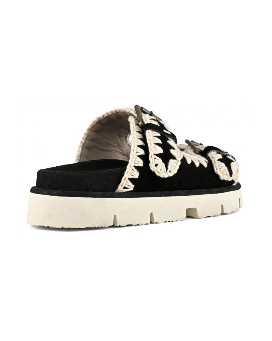 Mou Black Logo Slippers