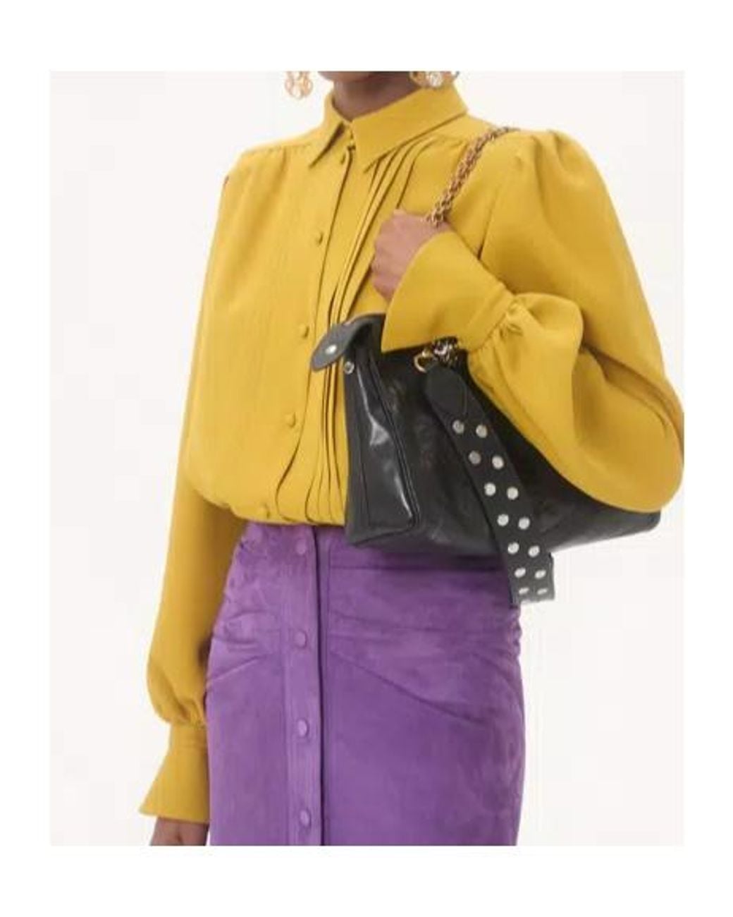 Valentino Yellow Cady Couture Button-Up Shirt