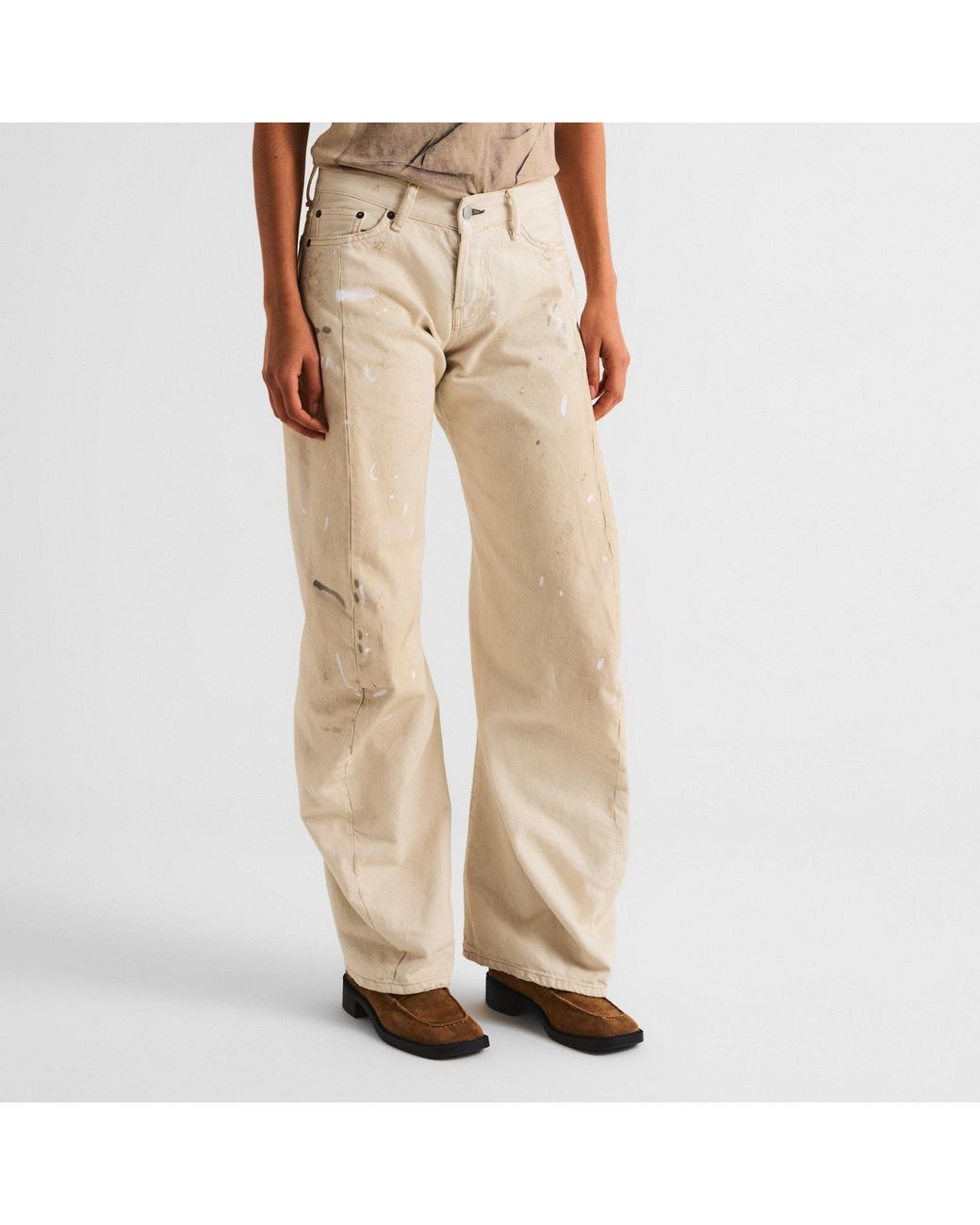 Acne Natural Loose Straight-Leg Jeans