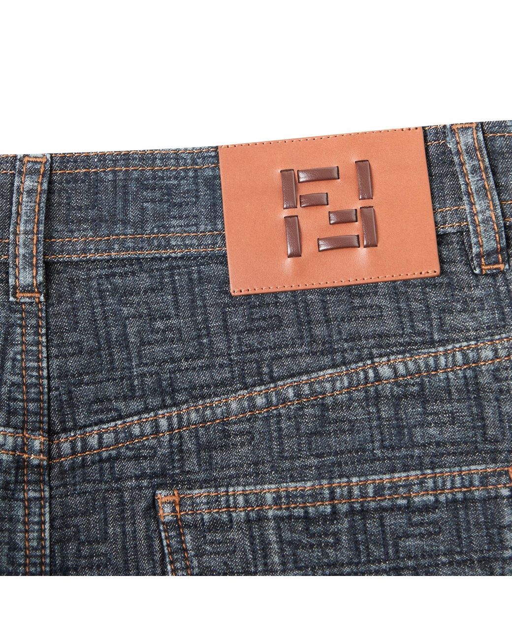 Fendi Blue Ff Denim Skirt Ld62