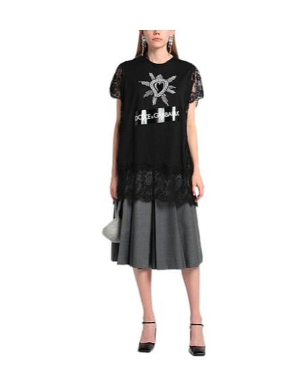 Dolce & Gabbana Black Printed Short-Sleeved T-Shirt