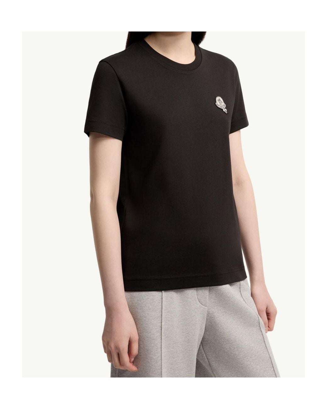 Moncler Black Logo Patch Crewneck T-Shirt