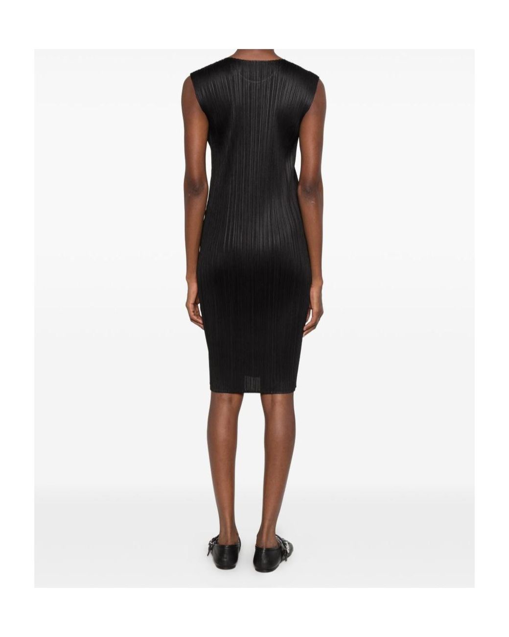 Pleats Please Issey Miyake Black Pleated Dress