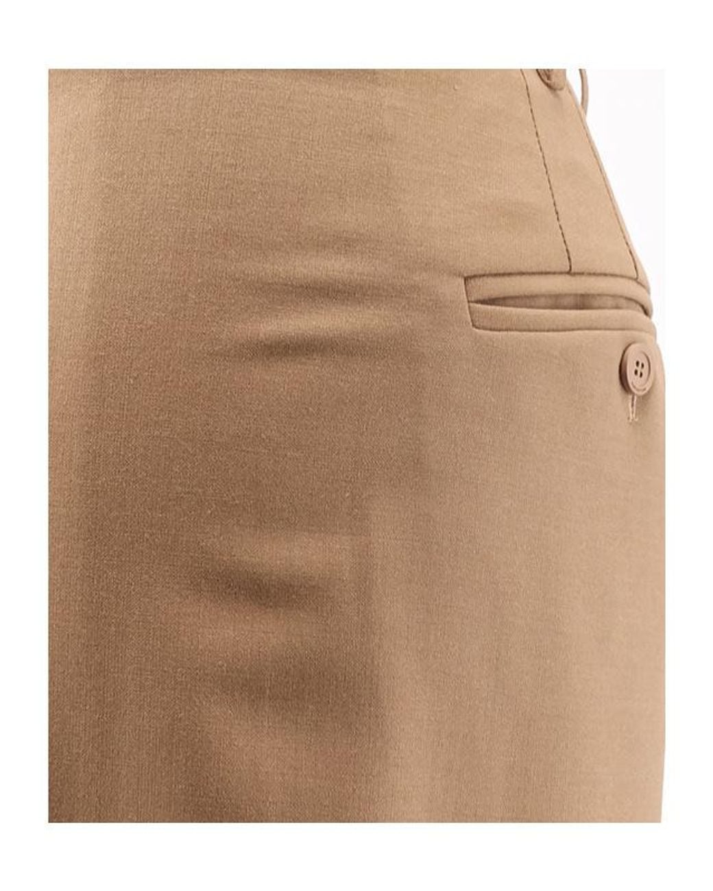 Semicouture Natural Wide-Leg Tailored Pants