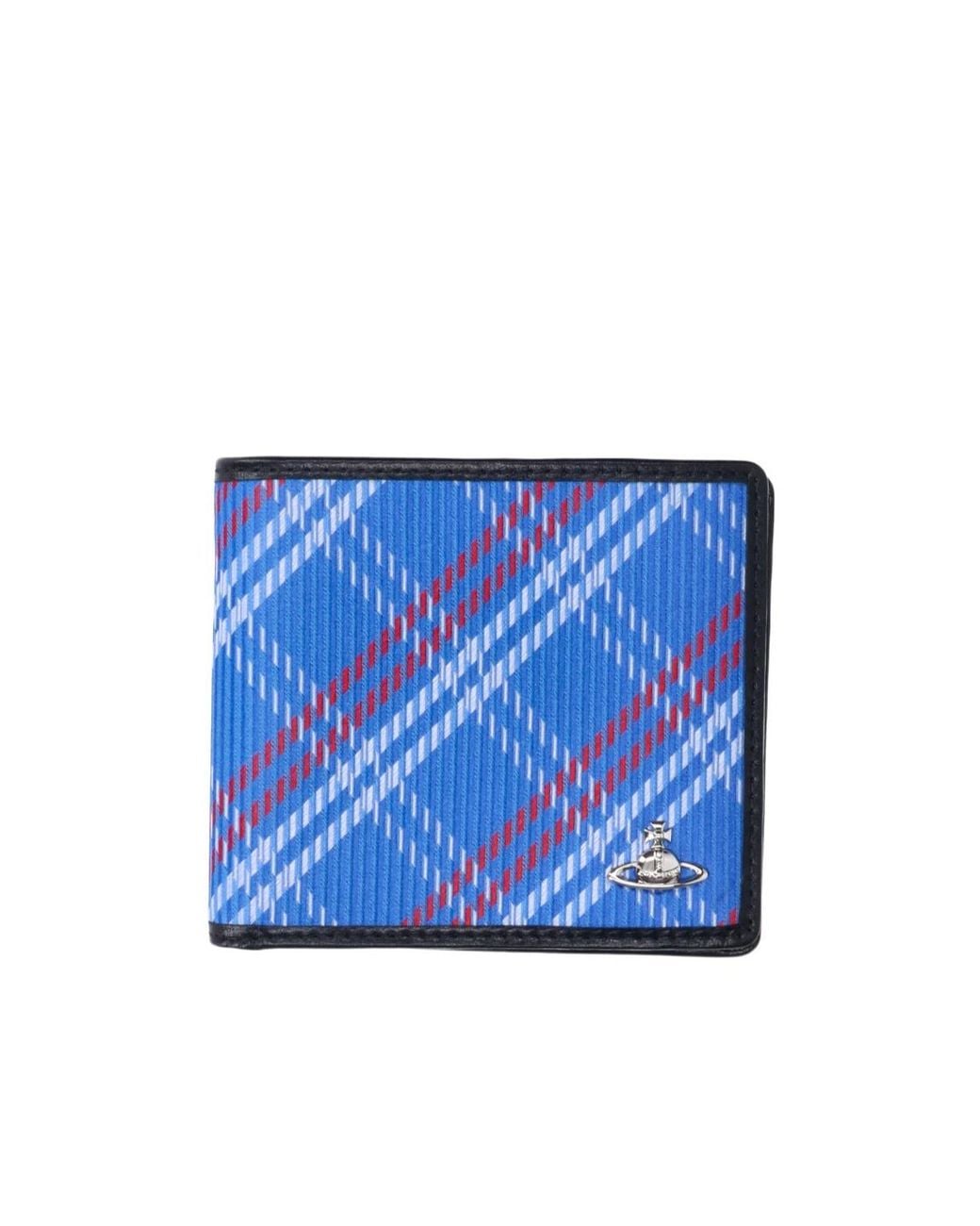 Vivienne Westwood Blue Check Bifold Wallet for men