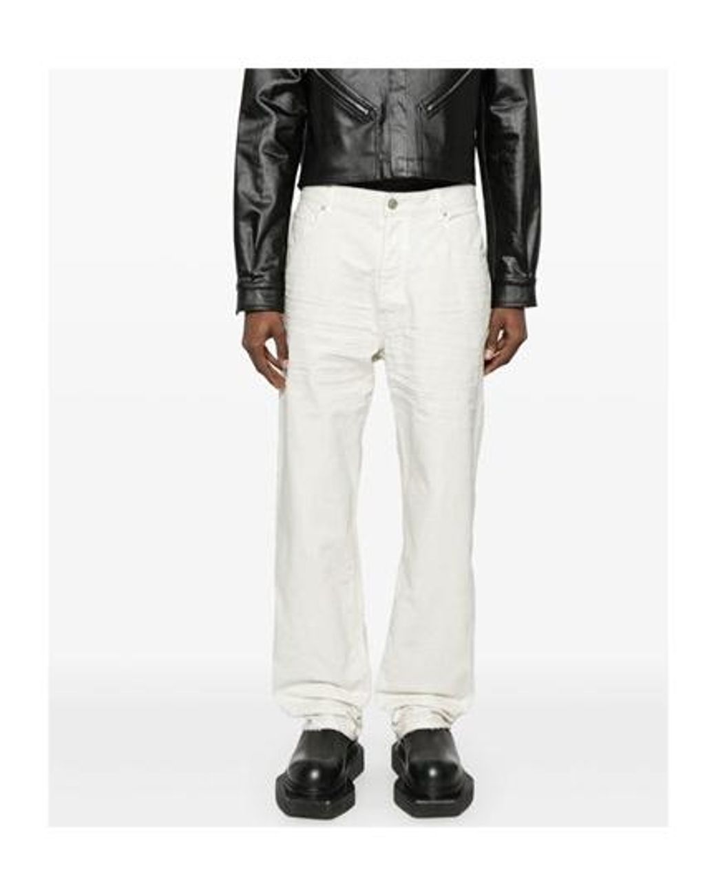 Balenciaga White Straight-Leg Loose Fit Pants