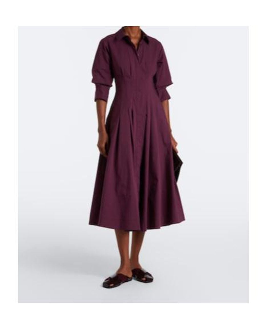 Jonathan Simkhai Purple Jazz Pleated Cotton Poplin Shirt Dress