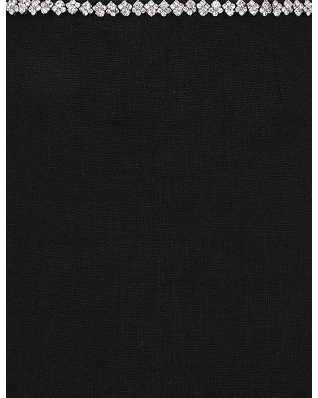 Zimmermann Black Crush Scalloped Midi Skirt