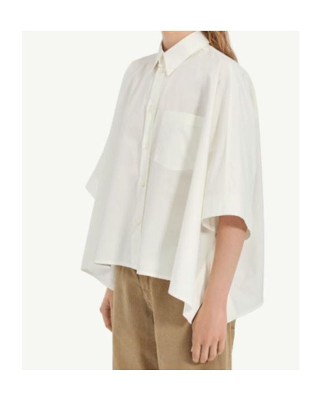 MM6 by Maison Margiela White Cropped Shirt