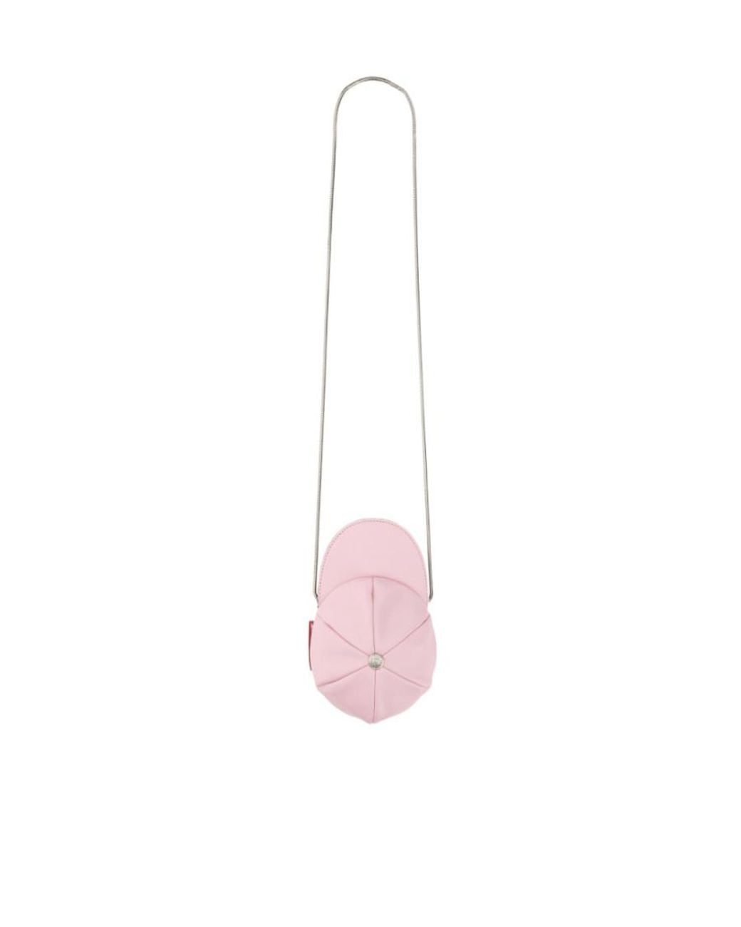 Moschino Pink Jeans Logo Patch Chain-Linked Crossbody Bag