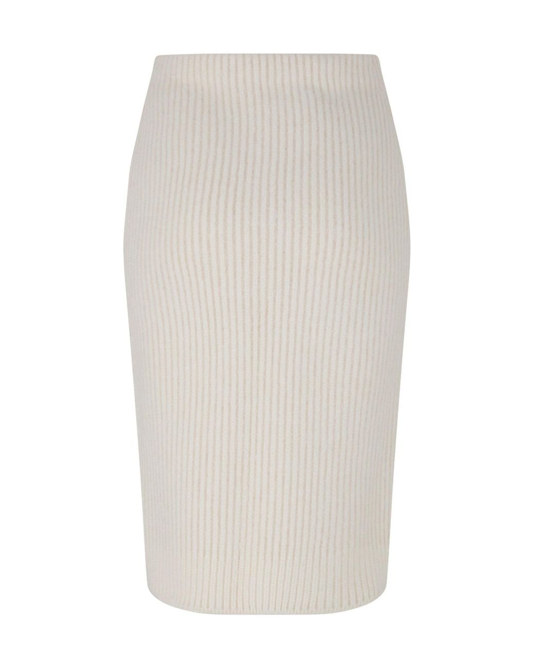 Bottega Veneta White Simple Middle Skirt