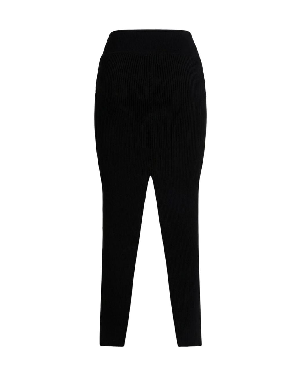 Rick Owens Black Wool Knit Midi Skirt