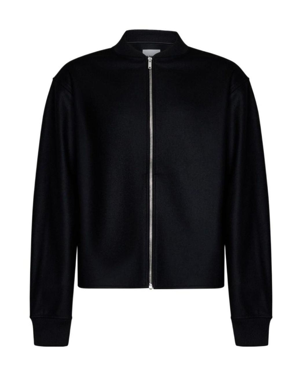 Jil Sander Black Zip-Up Long-Sleeved Bomber Jacket for men