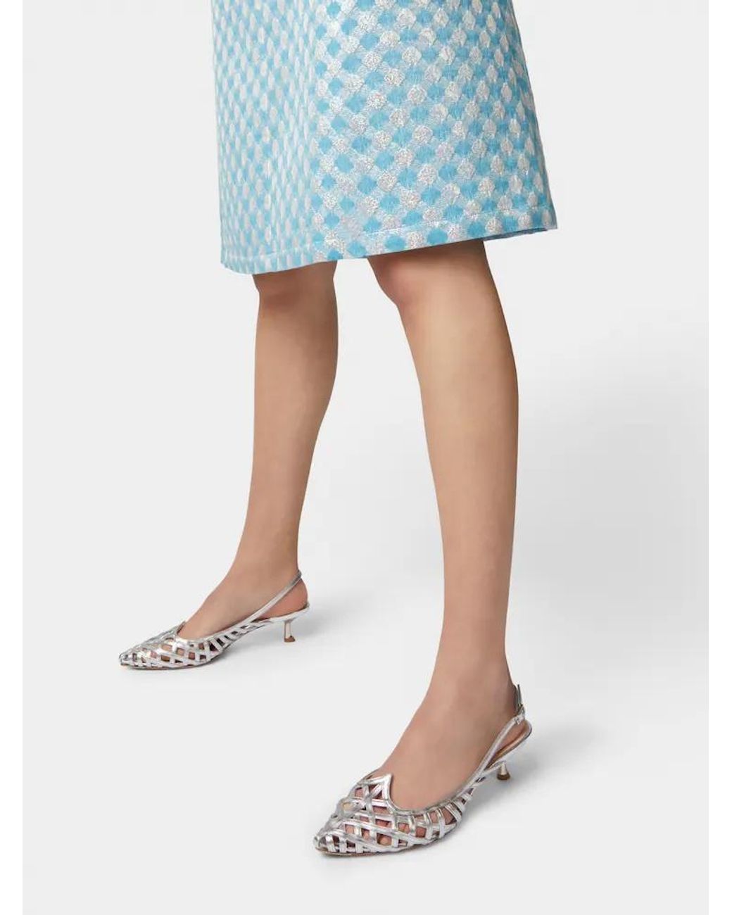 Roger Vivier White Multistrap Slingback Pumps
