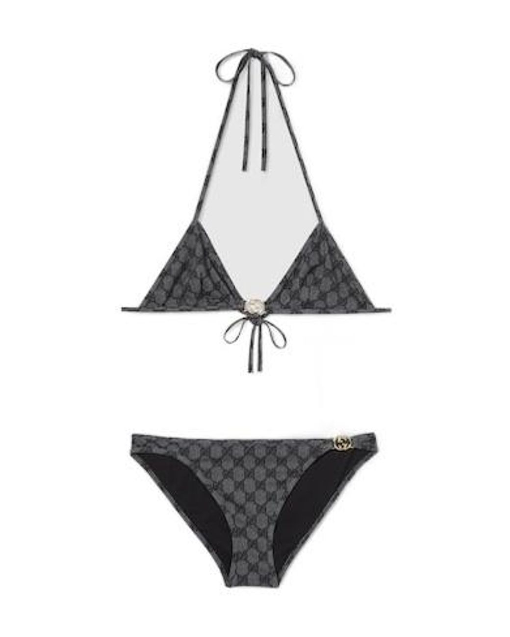 Gucci White Printed Gg Stretch Jersey Bikini