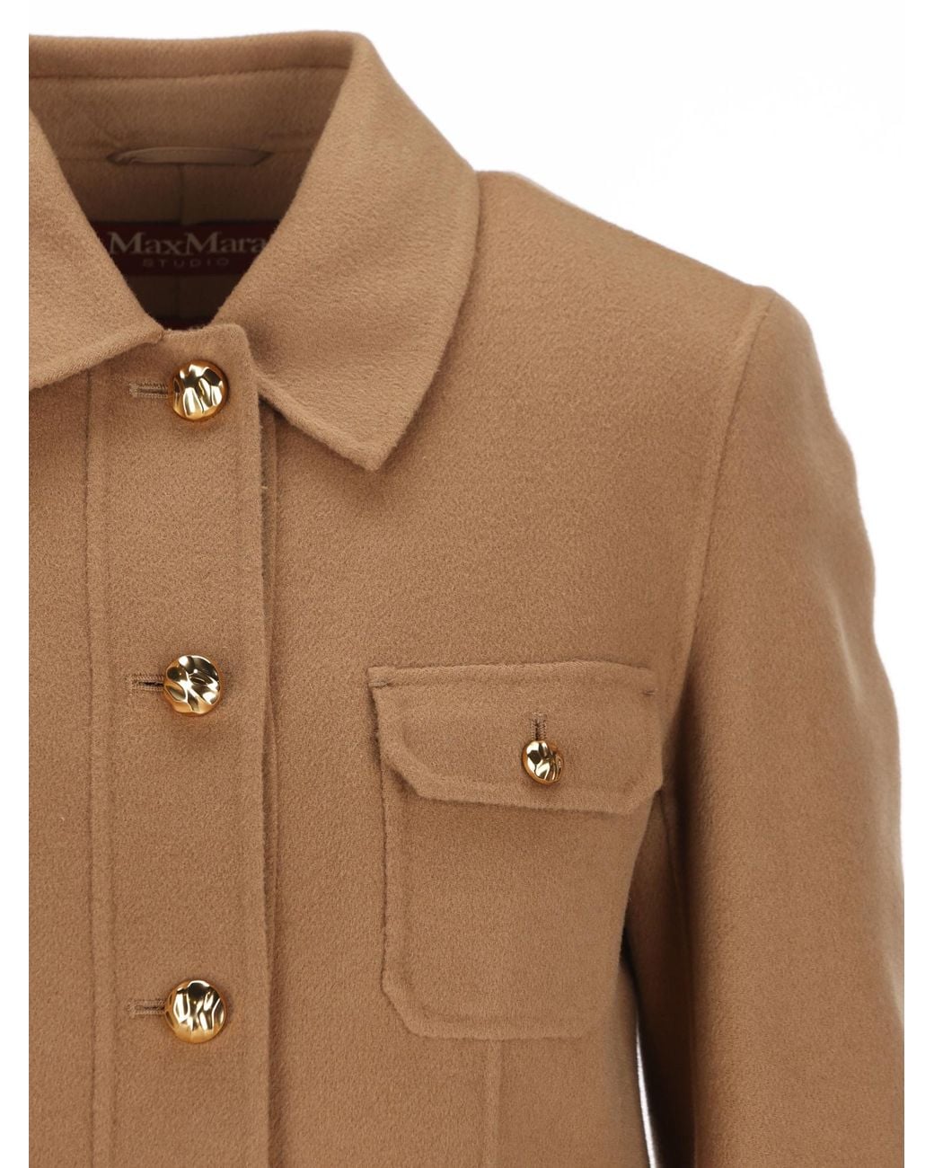 Max Mara Brown Studio Venere Button-Up Jacket