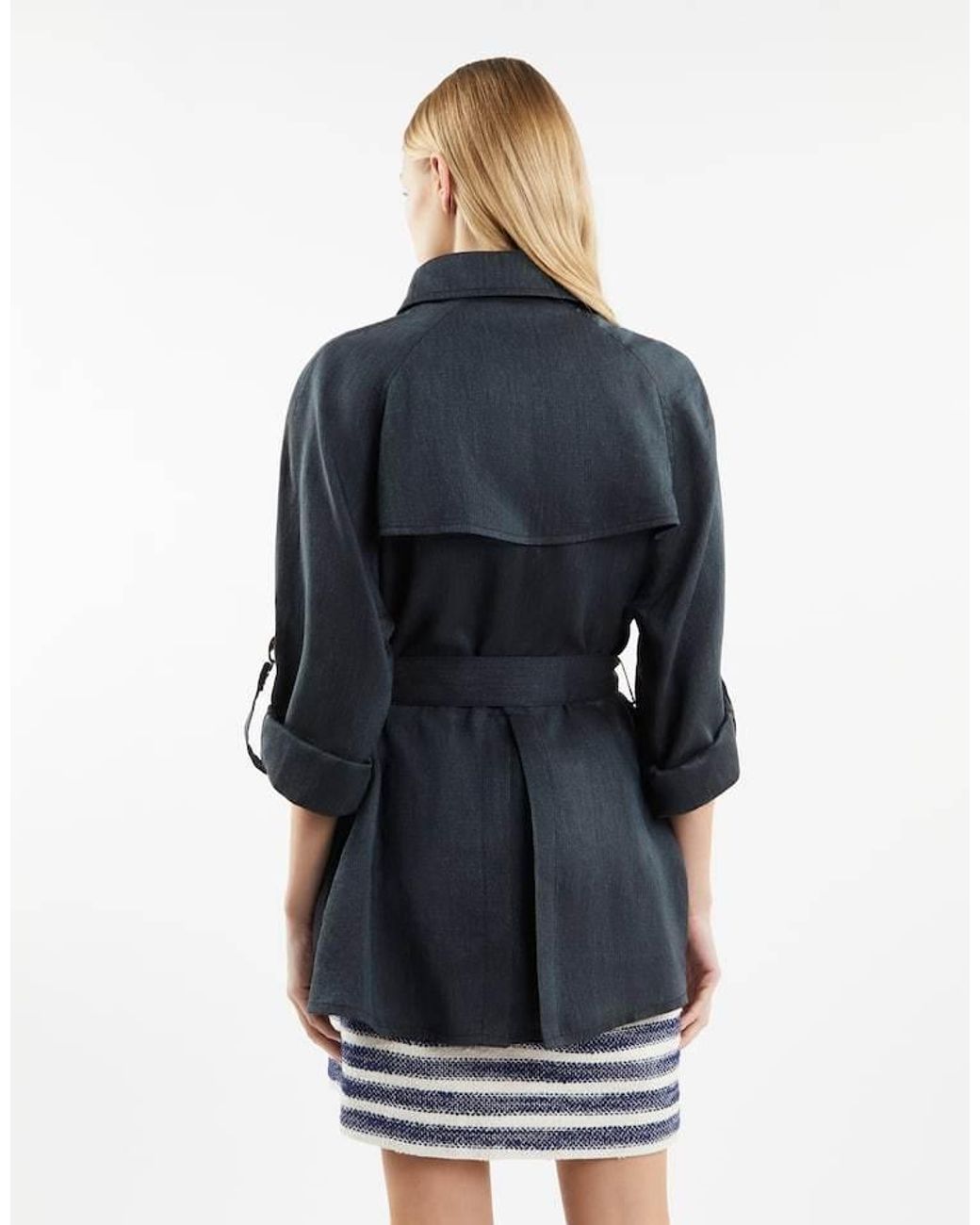 Fay Blue Classic Short Trench Coat