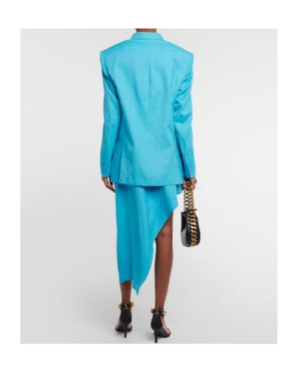 Stella McCartney Blue Double-Breasted Twill Blazer