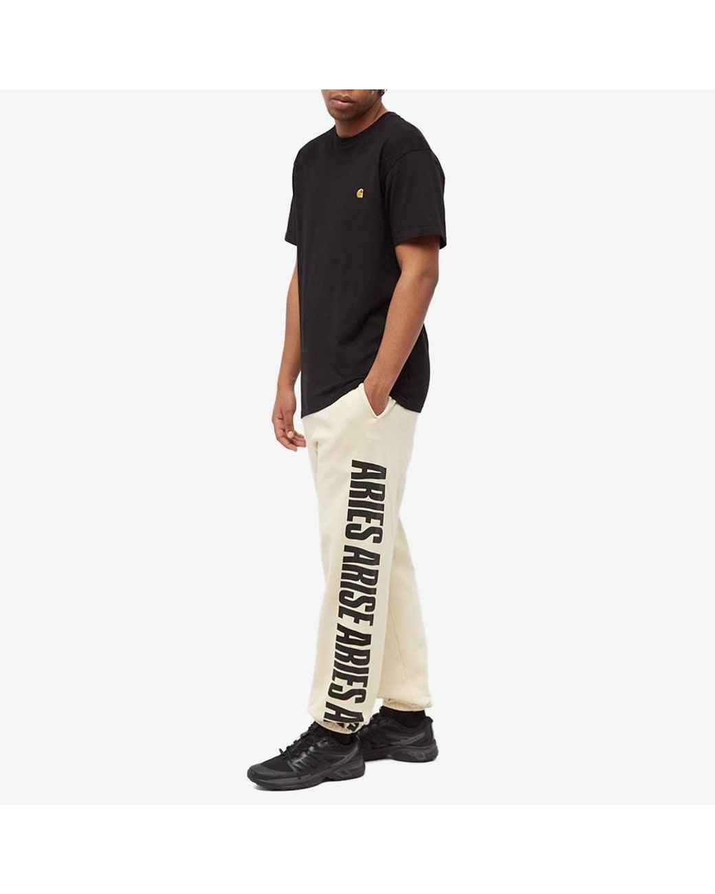 Aries White Cotton Track Pants for men